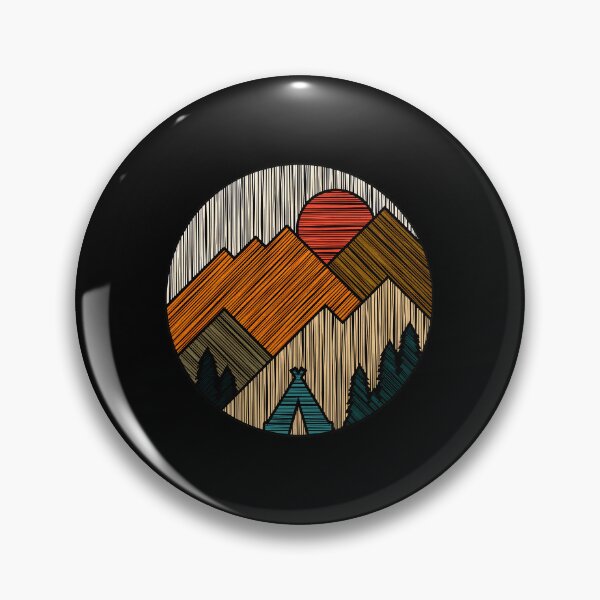 Item preview, Retro Mountain Sunset Teepee Circle Graphic designed and sold by helencacu.