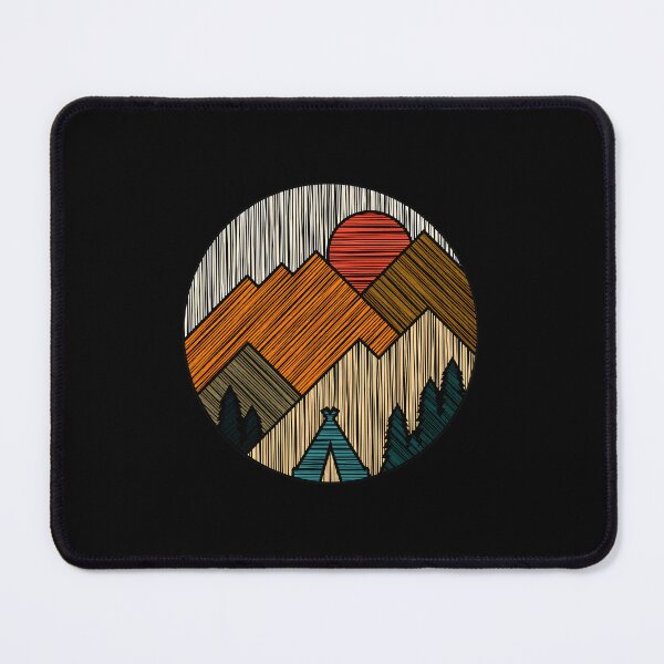 Item preview, Retro Mountain Sunset Teepee Circle Graphic designed and sold by helencacu.