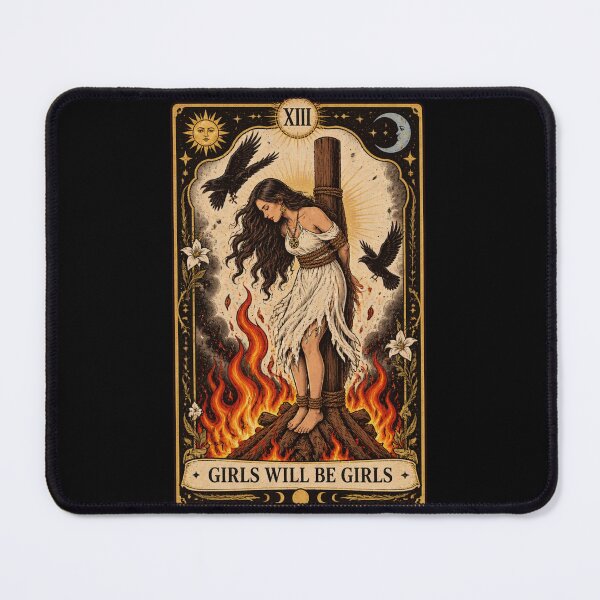Item preview, Tarot Card Woman Burning Girls Will Be Girls designed and sold by SusanArlene.