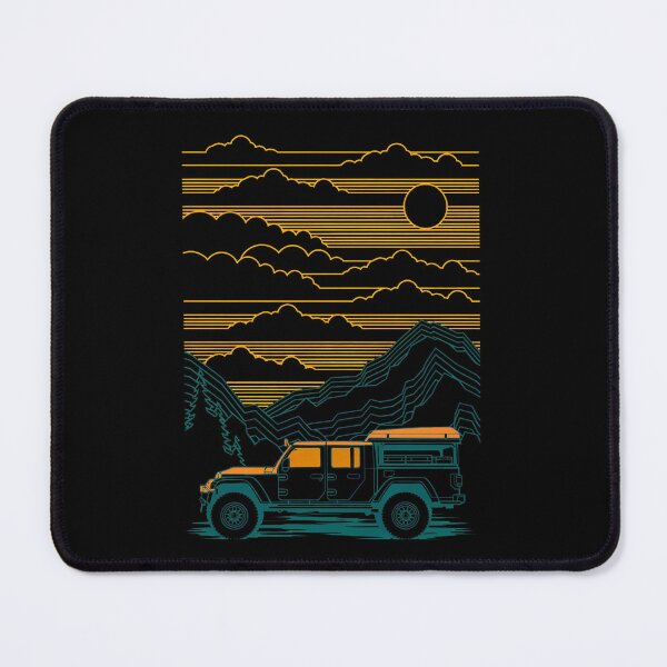 Item preview, Retro Offroad Vehicle Mountain Sunset Line Art Design designed and sold by helencacu.