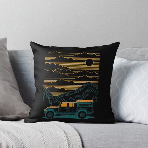 Item preview, Retro Offroad Vehicle Mountain Sunset Line Art Design designed and sold by helencacu.