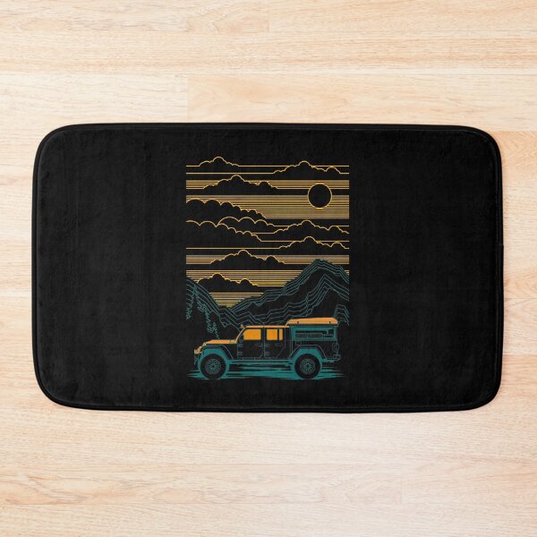 Item preview, Retro Offroad Vehicle Mountain Sunset Line Art Design designed and sold by helencacu.