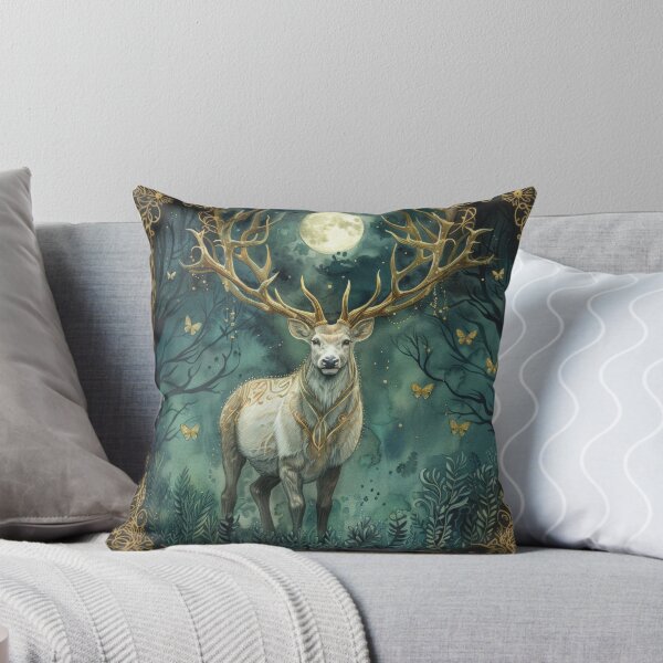 Item preview, Moonlit Stag Fantasy Forest Illustration designed and sold by DeePat77.