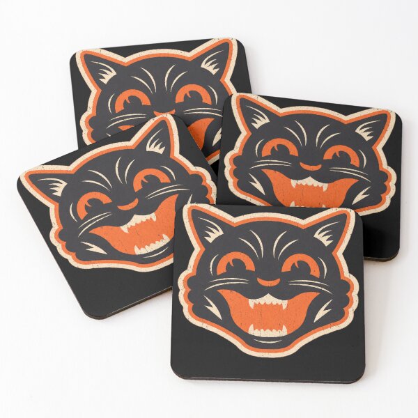 Item preview, Retro Grinning Black Cat Halloween Vintage Style Graphic-26 designed and sold by SusanArlene.