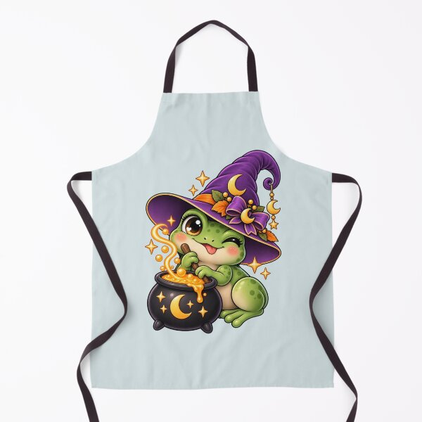 Item preview, Cute Witch Frog – Kawaii Halloween Frog with Cauldron designed and sold by HO•Designs.