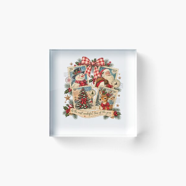 Item preview, Vintage Christmas Postage Stamps Santa Snowman Reindeer Holiday designed and sold by DYAFLK.
