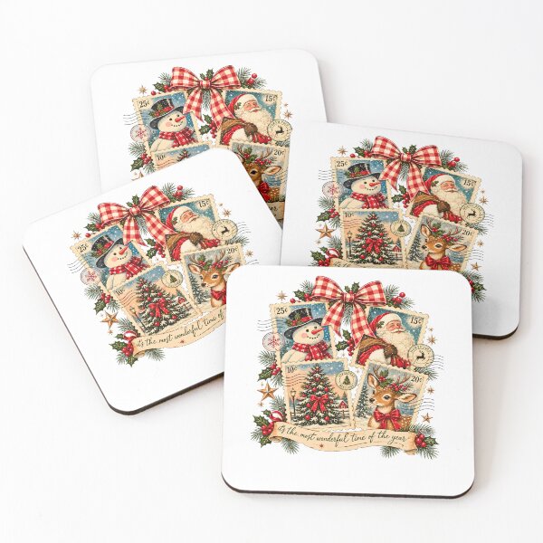 Item preview, Vintage Christmas Postage Stamps Santa Snowman Reindeer Holiday designed and sold by DYAFLK.