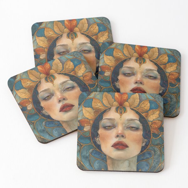 Item preview, Woman Portrait with Autumn Art Nouveau designed and sold by DeePat77.