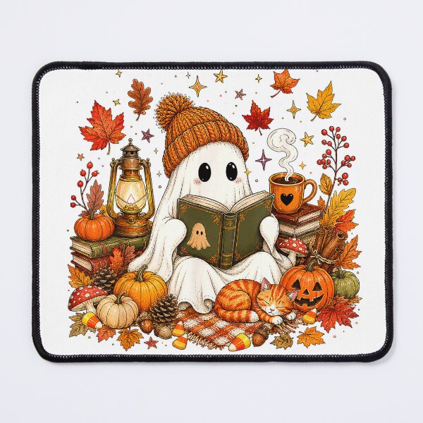 Item preview, Cute Ghost Reading Book Lovers Autumn Fall Halloween Teacher T-Shirt designed and sold by VendaVirtualVip.