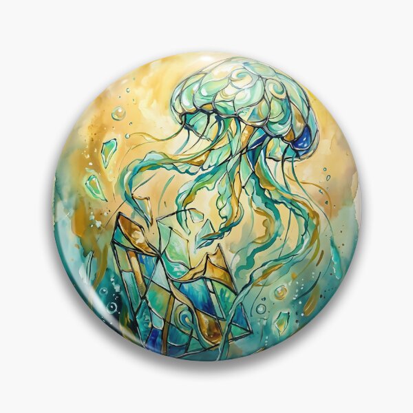 Item preview, Moon Jellyfish Stained Glass Artist designed and sold by PictoVibe.