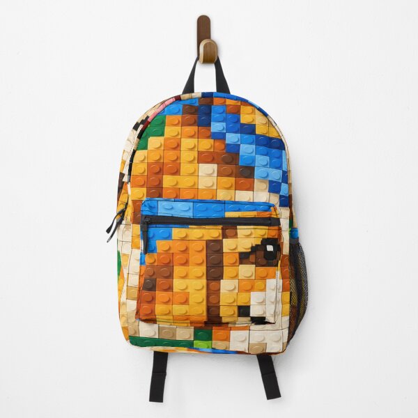 Item preview, Colorful Golden Retriever Dog Made of Building Blocks – Cute Animal Pixel Art designed and sold by WildWhimsy Art.