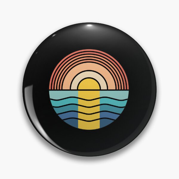Item preview, Retro Sunset Waves Circle Graphic designed and sold by andrasmar.