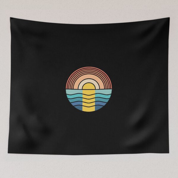 Item preview, Retro Sunset Waves Circle Graphic designed and sold by andrasmar.