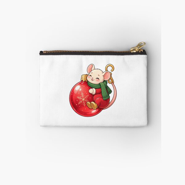 Item preview, Cute Christmas Mouse Ornament | Kawaii Holiday Mouse with Red Bauble designed and sold by MrDev.