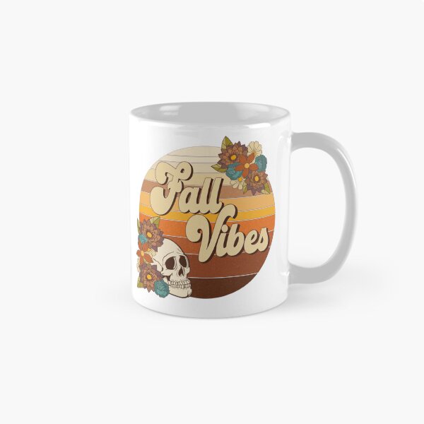 Item preview, Fall Vibes – Retro Skull & Autumn Floral Sunset Design designed and sold by MarlandTreasures.