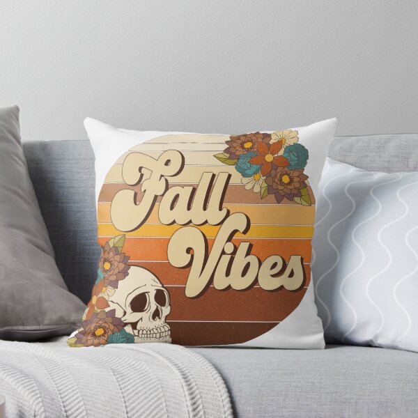 Item preview, Fall Vibes – Retro Skull & Autumn Floral Sunset Design designed and sold by MarlandTreasures.