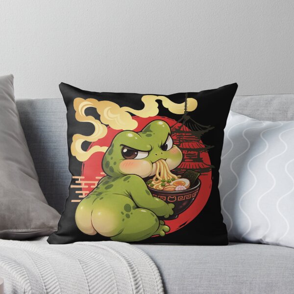 Item preview, Grumpy Frog Eating Ramen designed and sold by tellia-kallisto.