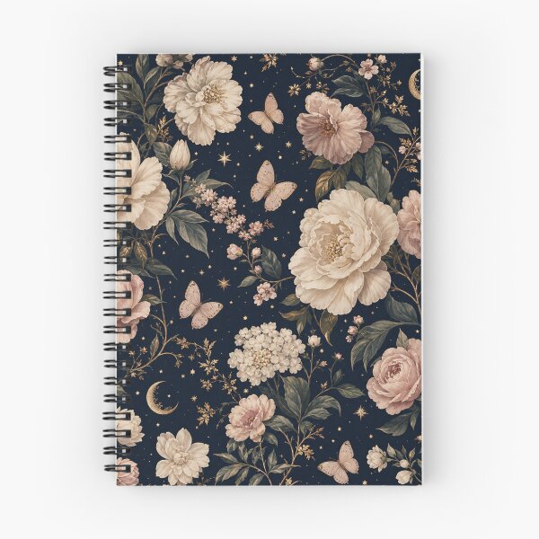 Item preview, Vintage Moon Roses Butterflies Floral Pattern designed and sold by Rosie's Wildflower Boutique.