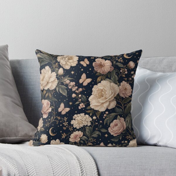 Item preview, Vintage Moon Roses Butterflies Floral Pattern designed and sold by Rosie's Wildflower Boutique.