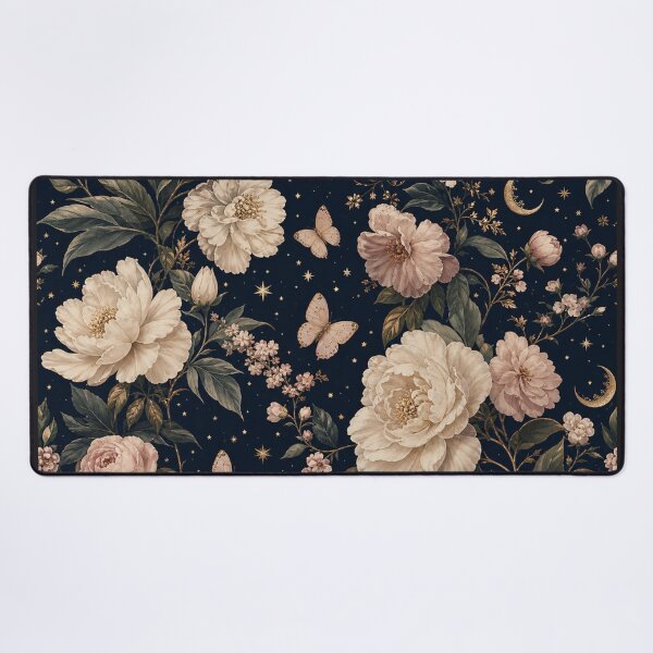 Item preview, Vintage Moon Roses Butterflies Floral Pattern designed and sold by Rosie's Wildflower Boutique.