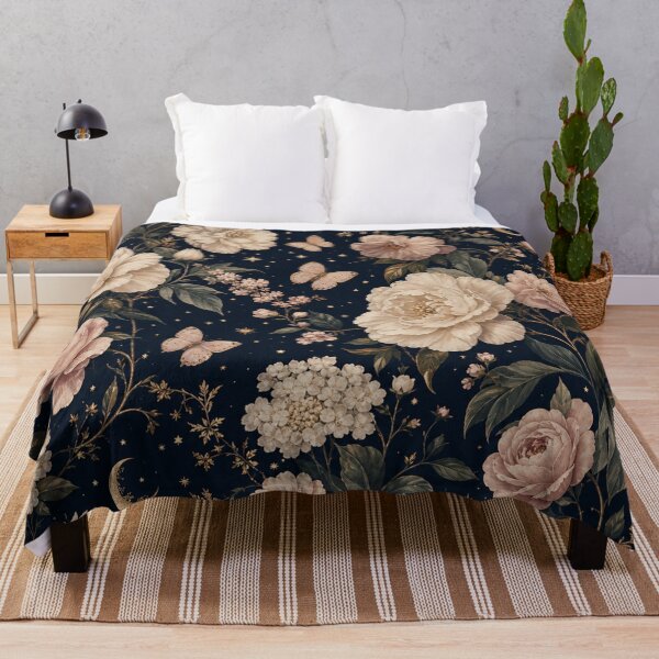 Item preview, Vintage Moon Roses Butterflies Floral Pattern designed and sold by Rosie's Wildflower Boutique.