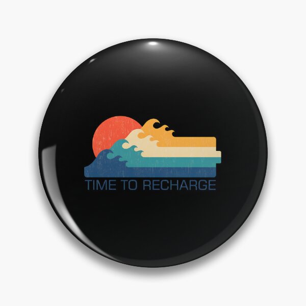 Item preview, Retro Sunset Waves Time to Recharge Design designed and sold by wyrichbosle.