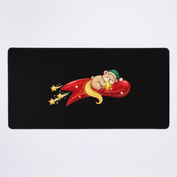 Item preview, Sleepy Christmas Mouse on Magical Star | Cute Kawaii Holiday Mouse designed and sold by MrDev.