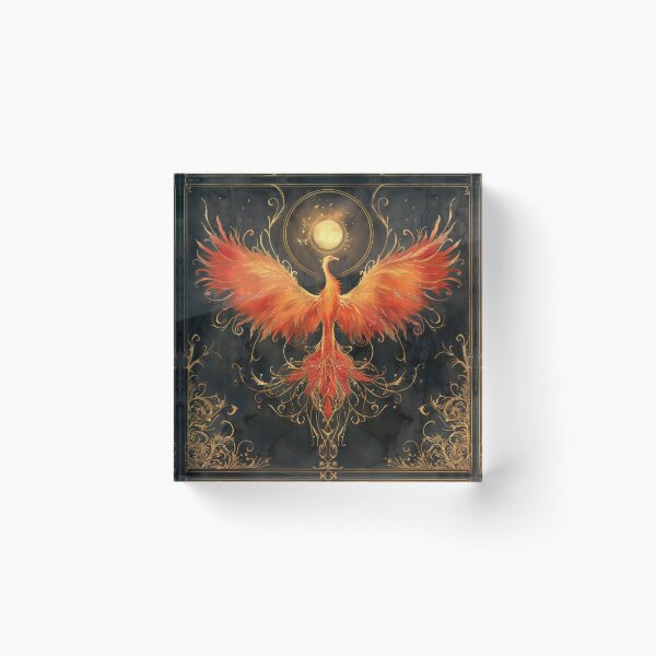 Item preview, Phoenix with Golden Sun and Filigree designed and sold by DeePat77.