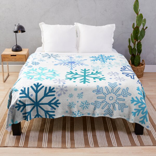 Item preview, Cool Blue Winter Snowflake Pattern Art | Abstract Seasonal Confetti designed and sold by VibranPalette.