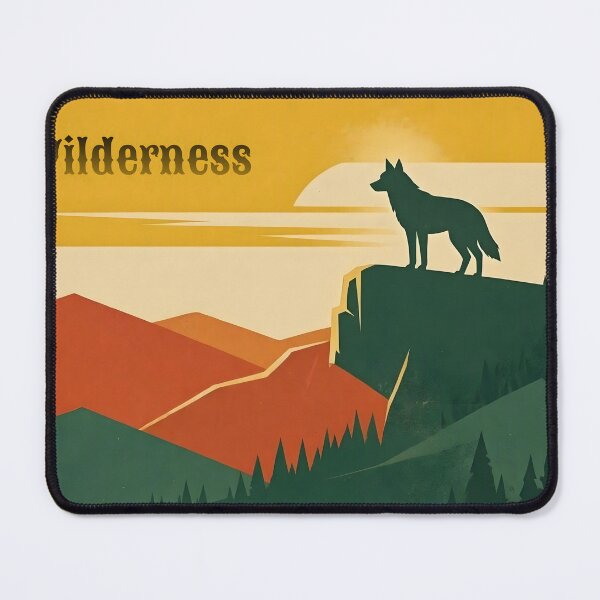 Item preview, Vintage Wilderness Wolf - Retro National Park Poster designed and sold by Herodestroyer.