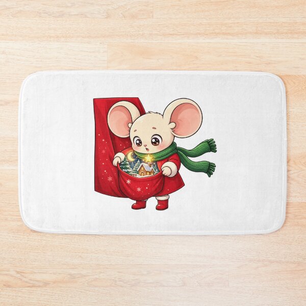 Item preview, Magical Christmas Mouse with Winter Village | Cute Kawaii Holiday Mouse designed and sold by MrDev.