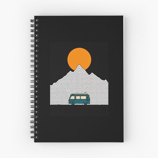 Item preview, Retro Van Surf Mountains Sun Geometric Line Art designed and sold by helencacu.