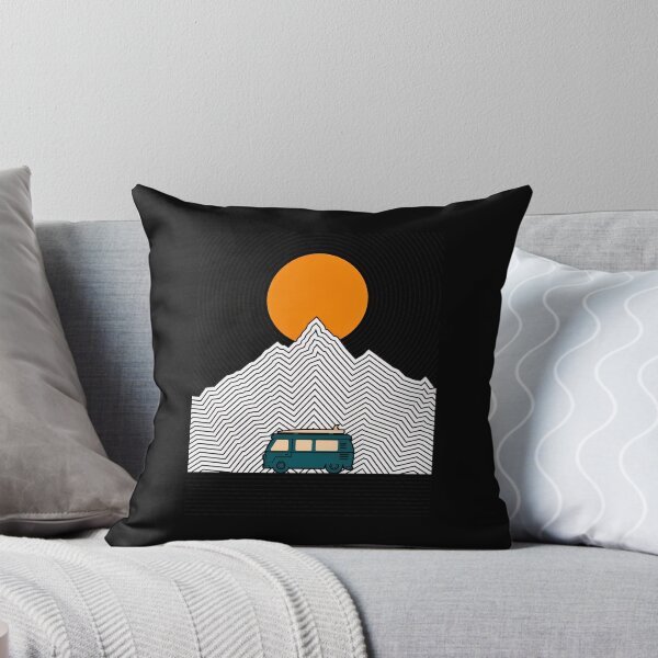 Item preview, Retro Van Surf Mountains Sun Geometric Line Art designed and sold by helencacu.