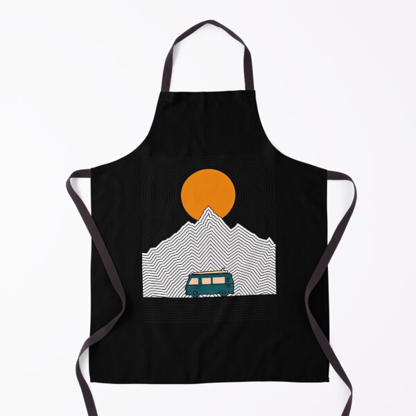 Item preview, Retro Van Surf Mountains Sun Geometric Line Art designed and sold by helencacu.
