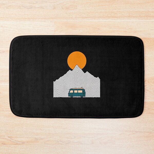 Item preview, Retro Van Surf Mountains Sun Geometric Line Art designed and sold by helencacu.