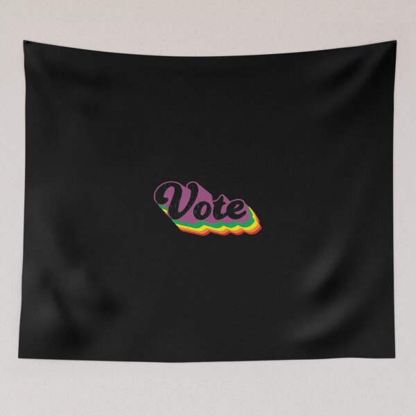 Item preview, Retro Vote Rainbow Typography Graphic designed and sold by lamercarv.