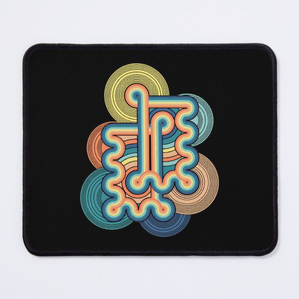 Item preview, Retro Wavy Lines and Circles Abstract Art designed and sold by andrasmar.