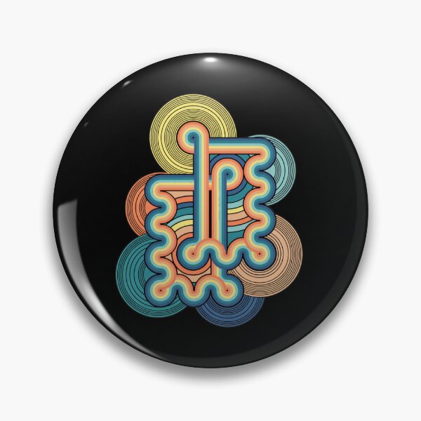 Item preview, Retro Wavy Lines and Circles Abstract Art designed and sold by andrasmar.