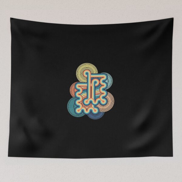 Item preview, Retro Wavy Lines and Circles Abstract Art designed and sold by andrasmar.