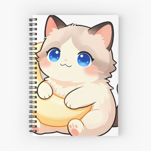 Item preview, Cute Ragdoll Cat Hugging Glowing Crescent Moon designed and sold by pumsquare.