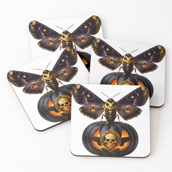 Item preview, Gothic Deaths-Head Hawkmoth Skull Pumpkin designed and sold by IllumeInk.