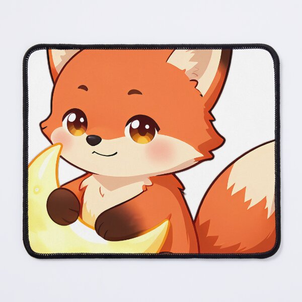 Item preview, Cute Red Fox Cub Curled on Crescent Moon designed and sold by pumsquare.