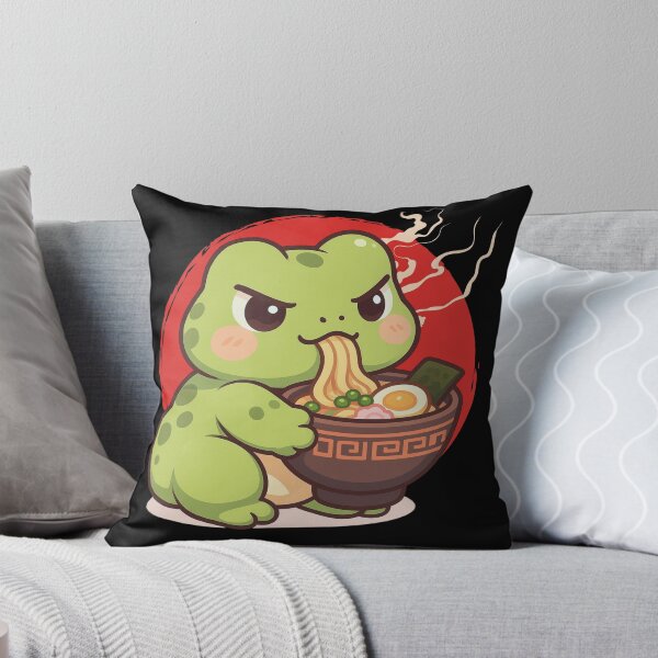 Item preview, Grumpy Frog Eating Ramen designed and sold by tellia-kallisto.