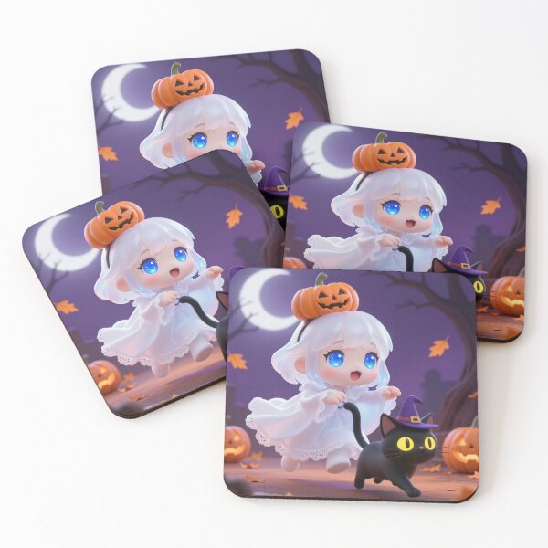 Item preview, Chibi Ghost Girl and her pet Cat designed and sold by Totally Trendy Designs.