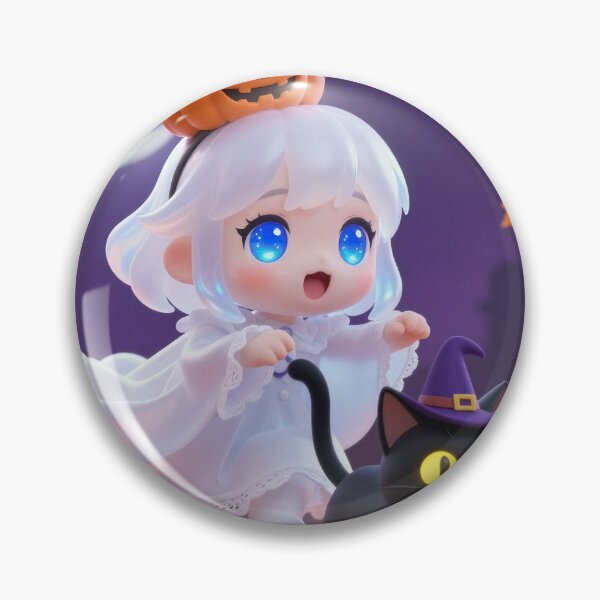 Item preview, Chibi Ghost Girl and her pet Cat designed and sold by Totally Trendy Designs.