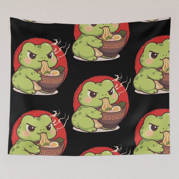 Item preview, Grumpy Frog Eating Ramen designed and sold by tellia-kallisto.