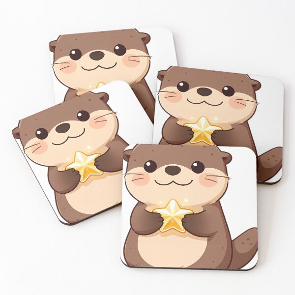 Item preview, Cute River Otter with Glowing Star Pearl designed and sold by pumsquare.