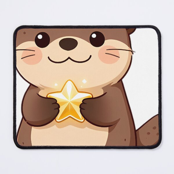 Item preview, Cute River Otter with Glowing Star Pearl designed and sold by pumsquare.