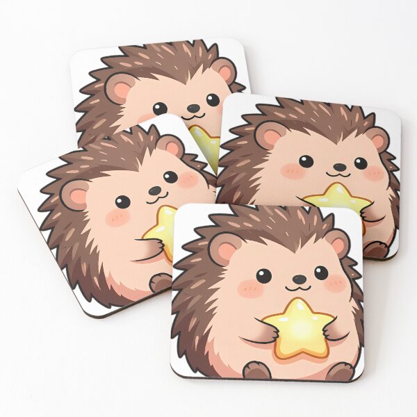 Item preview, Cute Baby Hedgehog Hugging Star Cushion designed and sold by pumsquare.