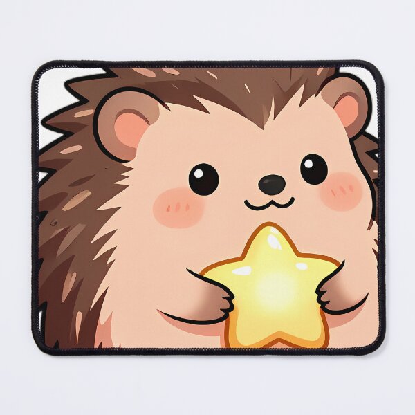 Item preview, Cute Baby Hedgehog Hugging Star Cushion designed and sold by pumsquare.